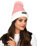 Woolen SoSh beanie hat, self-design pattern, warm and soft for women