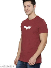 Colourful Oldbatman graphic print men's red cotton round neck half sleeve t-shirt, soft & comfortable, India origin