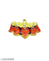 Orange aluminum Panchmukhi Hanuman ji statue for home hanging or temple, symbolizing spiritual significance, protection, strength, devotion, and unique design representing five faces with distinct qualities