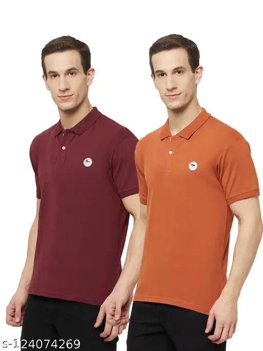 Matt Lycra cotton polo T-shirt for men, HOLDIT COMBO solid style in M, L, XXL