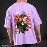 Cotton oversized t-shirt for men's, printed design, short sleeves, India origin