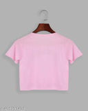 Pink Yes Daddy 99 cotton blend short sleeve printed net t-shirt, vibrant and casual women's top in size S, bust 33 inches, made in India