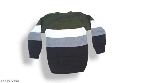 Striped woolen winter pullover and round neck full sleeve sweater for kids (3-7 years), India