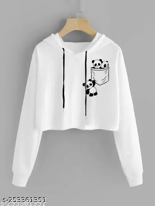 Stylish long-sleeve scuba hoodie with graphic prints in S, M, L, XL for women & girls, imported stretchable fabric, perfect for casual wear or parties, made by Vinera Creation (India)