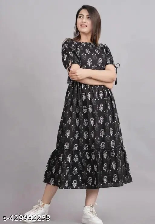 Pure cotton Anarkali kurtis, rayon, short sleeves, printed combo, women's clothing, high fashion, lightweight, India