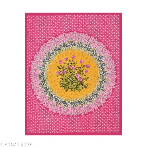 Fine cotton Jaipuri single bedsheet, ethnic motifs in summer-ideal quality