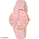 Attractive, quality leather belt flower design analog watch for women and girls. Unique Indian-made accessory with stylish and trendy leather strap