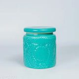Green ceramic dry fruit jar set (900ml each), microsafe and vibrant addition to your kitchen