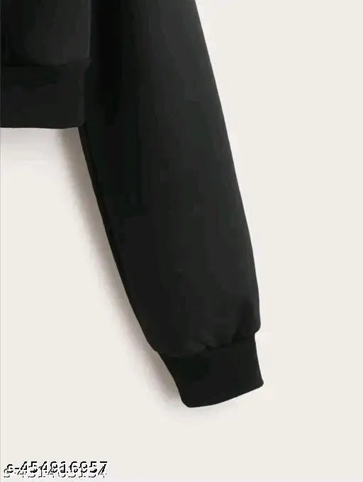 White cotton crop zipper hood, solid pattern long sleeve jacket for kids aged 9-16 years, made in India