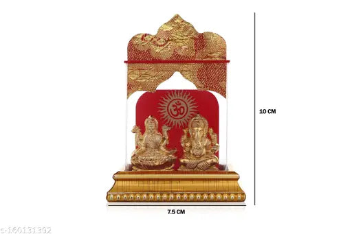 Handcrafted Indian Laxmi-Ganesh idol set for home, car, or office, featuring intricate design and Hindu God imagery