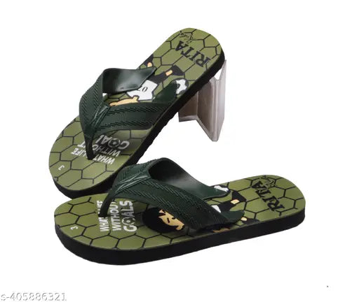 Olive printed net rubber soled RITAGOAL05 kids' sneaker (Size: 4.5-5 Years)