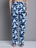 Feminine maxi cotton pyjama pants, elastic waist, two pockets, soft knit fabric, sophisticated design, colorful pattern, Shararat women's nightwear