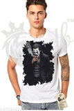 Black striped polyester t-shirt for men under 199, short sleeves, Jokar theme