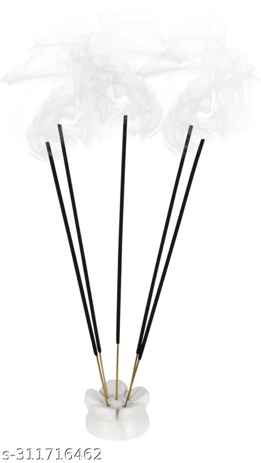 Marble handcrafted agarbatti stand, set of 2 incense holders for home, Indian marble product (5x4x4cm)