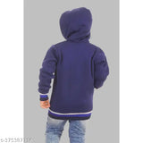 Navy blue solid casual cotton jacket for boys, colorblocked design, full sleeve, size 1-16 years