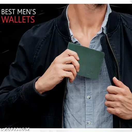 Faux leather men's wallet, classic world New Fancy purse, 2 compartments, solid color