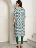 New crepe traditional kurti, three-quarter sleeve, printed combo, soft hand wash, India origin