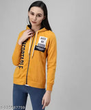 Fleece full sleeve printed women's jacket, vibrant pattern, various sizes from S to XL