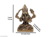 Handcrafted brass statue of Santoshi Mata, Indian Goddess of fulfillment, height 3 inches, ideal for home or office altar