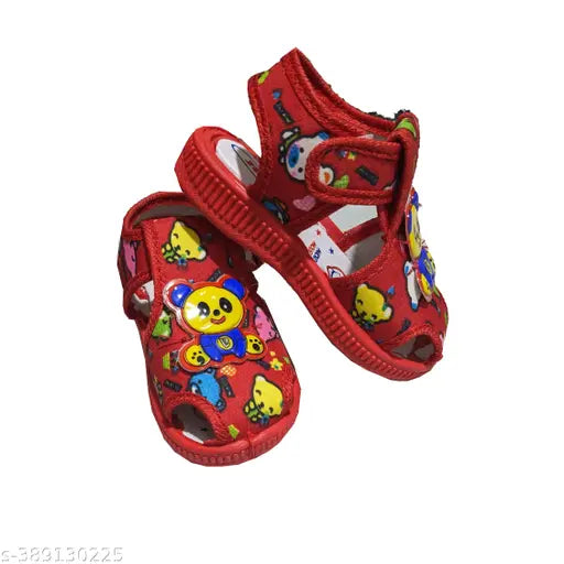 Canvas and rubber unisex horn sandals for kids, solid pattern slip-on style, ideal for ages 9 months to 3.5 years, made in India