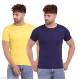 Men's solid polyester t-shirt with short sleeves, available in S-XXXL, ideal for all seasons