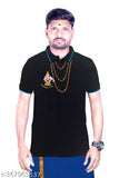 Mens Swami Aiyyappa cotton short-sleeve printed t-shirt, Sami black, India
