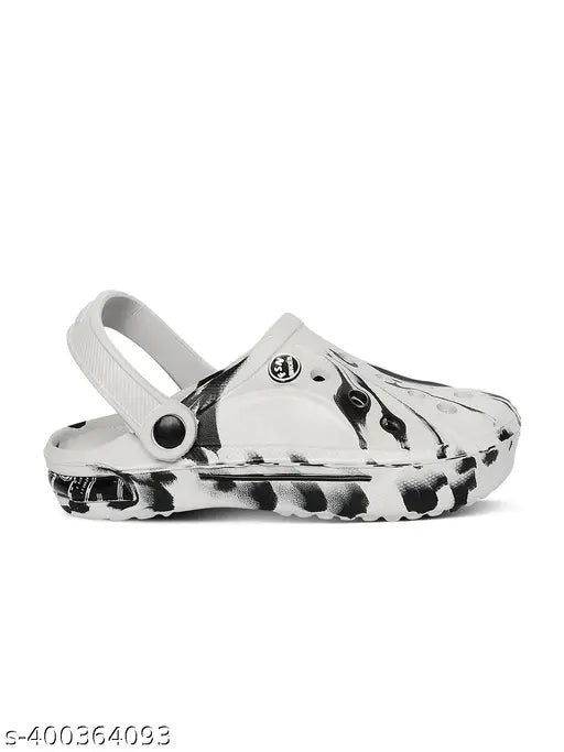 White mesh sling-back comfortable clogs combo pack for boys, ideal for casual wear and parties, made by Trendmode, featuring lace-up fastening and soft foam insert for comfort