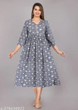 Rayon printed pom-pom women's anarkali, vibrant and festive, single sizes available