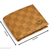 Baige faux leather bi-fold wallet for men, featuring 6 card slots and 2 currency compartments by Lorenz