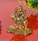Brass Durga Maa Hindu goddess statue, 8.5cm x 12.5cm x 4.5cm, handcrafted Indian religious figurine for Pooja Idols