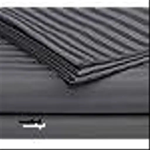 Grey Glace Cotton Feel Stripe Flat Sheet Set (90x100 inch), includes 2 King Size Pillow Covers - Premium quality, super soft & trendy bedding for adults, ideal for summer & gifting