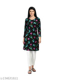 Velvet floral print women's kurti (M, 36in bust/length), warm winter wear