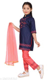 Exquisite Rayon Kurti Pant & Dupatta Set, Indian tradition meets contemporary style, A-line, embroidered
