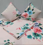 Multicolor cotton superfine heavy quality 5pc bedsheet set with embroidery and zipper, ideal for adult's double king AC room