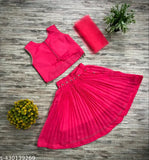 InstaFab Kids Lehenga Choli, traditional ethnic outfit in Georgette fabric, sizes 23 years, sleeveless, embroidered design