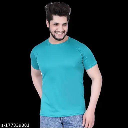 Stylish men's nylon round neck t-shirt pack of 3 (Black, Navy, S Green), high-quality fashion essential for the modern man
