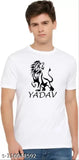 Ahir white printed polyester T-shirt, India-made for trendy and comfortable everyday wear