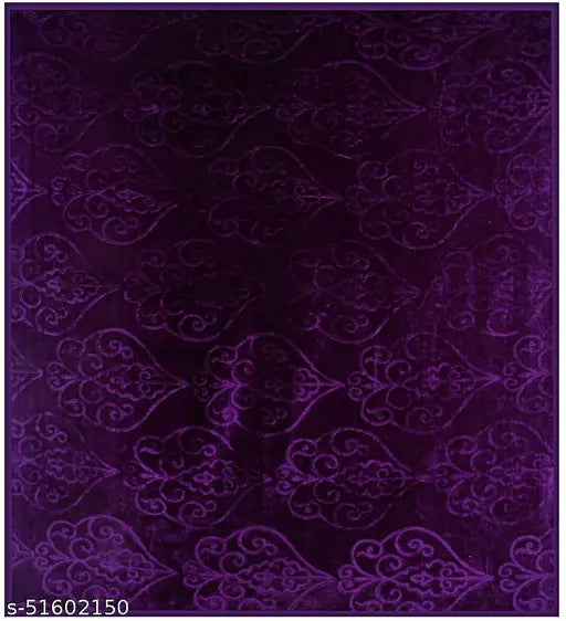 Purple polyester Swikon star floral double mink blanket, soft and luxurious for heavy winter adult use