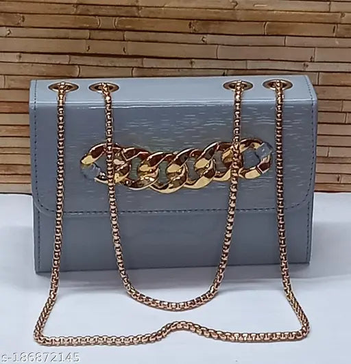 Synthetic sling bag for women and girls, self-designed net pattern, 3 compartments, free size (9x6x3 inches), made in India