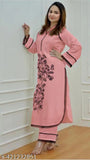 Black rayon PFK Superior Woman Kurta Set with printed net pattern, long sleeves, matching pants, and intricate lace detailing, ideal for office, events, and travel, originating from India
