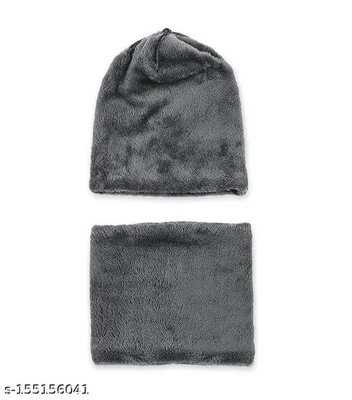 Woolen cap, balaclava, neck warmer, cotton gloves combo pack - winter essentials from India