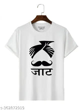 Printed polyester Jaat T-shirt, short sleeves, size S (chest 36in), Made in India