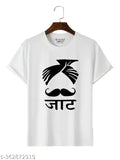 Printed polyester Jaat T-shirt, short sleeves, size S (chest 36in), Made in India