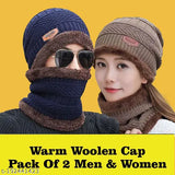 Wool beanie hat set (2 pack), featuring soft fur & fleece, perfect for winter warmth and chilly days
