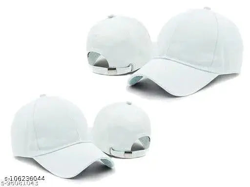 Cotton baseball caps - trendy, adjustable for men & women (pack of 2), solid pattern, Indian origin
