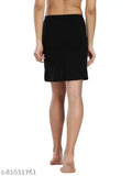 Black cotton blend inner short skirt for women, multipack of sizes S, M, L, XL