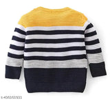 Soft & cozy Rebiva striped wool pullover sweater for children's dailywear and partywear (3Y-12Y)
