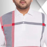 White printed polo neck full sleeve cotton blend t-shirt, stylish Wild West design for men