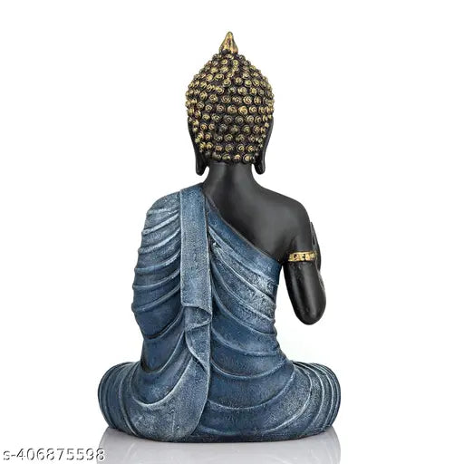 Polyresin Buddha statue with t-lite holder, 16.5cm high, for living room feng shui decor