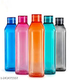 Crystal Clear, BPA-free plastic, 1 liter multicolor fridge water bottles pack of 6 - Durable and hygienic for everyday use